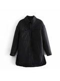 Icclek Women's Shirts Jackets Thin Parka Oversize Shirt Coats Femme Armygreen Outerwear Coats Bf Long Sleeve Khaki Coat 2022 New