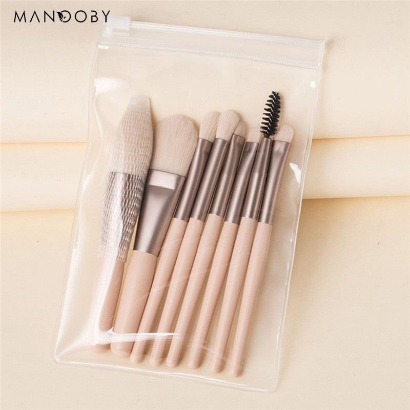8/13Pcs Natural Makeup Brushes Soft Fluffy Hair Brushes Contour Eyeshadow Make Up Brushes Foundation Powder Beauty Tool Blending