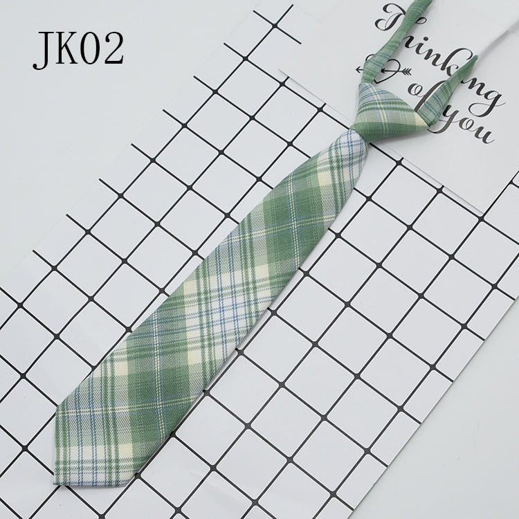 Shirt Necktie Women College Style JK Plaid Uniform  Detachable Collars Removable Ties Apparel Accessories галстук женский