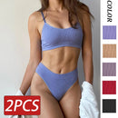 2PC Underwear Set Women Seamless Bra Set Wireless Bra Sexy High Waisted Female Underpants Comfortable Basic Bralette Lingerie