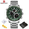 NAVIFORCE Men Watch Luxury Brand Sport Watch For Men Digital Chronograph Quartz Wristwatch Military Waterproof Steel Band Clock