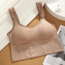Seamless Crop Top Women Underwear Wire-Free U-Shaped Camisole Wide Straps Striped Solid Bralette Lingerie One-Piece Tube Tops