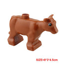 Big Building Block Accessories Chicken Duck Dog Cat Bird Cattle Sheep Zebra Rhinoceros Insect Zoo Series DIY Duploes Toy Gift