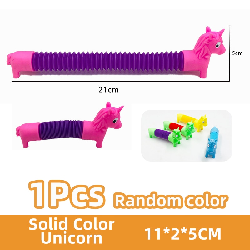 3D Pop Tube Silicone Alpaca Unicorn Push It Bubble Balls Decompression Pipe Anti-stress Vent Fidget Toys for Kids Adults Gifts
