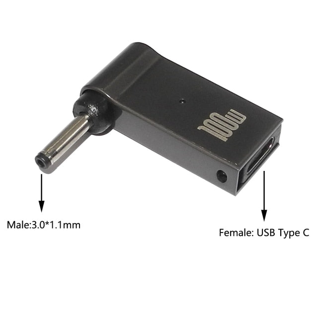 100W USB Type C to Dc Power Jack Connector USB C to Universal Laptop Power Adapter Plug Converter for Asus Dell Lenovo Notebook