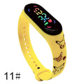 Pokemon Strap LED Electronic Watch Fashion Colorful Bracelet Touch Waterproof Anime Character Pikachu Educational Children&#39;s