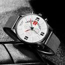 2022 Watches Mens Fashion Calendar Watch Men Business Stainless Steel Mesh Belt Quartz Wrist Watch Male Clock relogio masculino