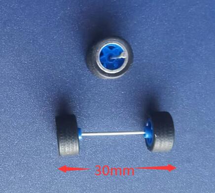 4PCS 1/64 Scale Alloy Car Model 5.2mm/11mm Size Rubber Tires + Wheels + Axles for Modified 1:64 Matchbox/Domeka/HW Model Cars