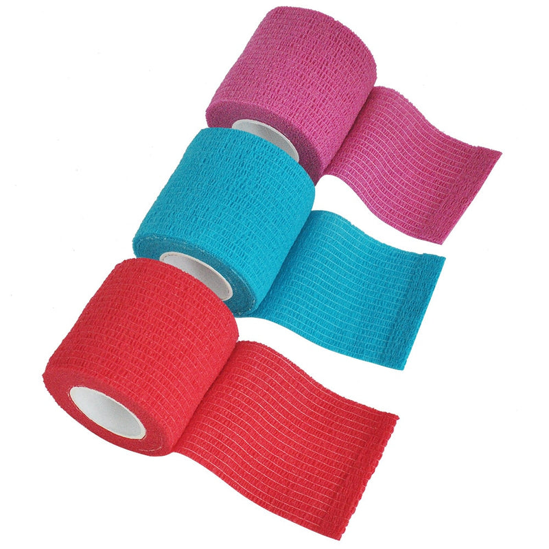 1Roll 2.5/5/10cm*4.5m Gauze Medical Bandage Self-adhesive Breathable Elastic Bandages for Sports Fixing Finger Wrist Leg