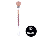 Handmade Free Personalized Name Silicone Wood Pacifier Clips Safe Teething Chain Baby Teether Eco-friendly Dummy Clips Holder