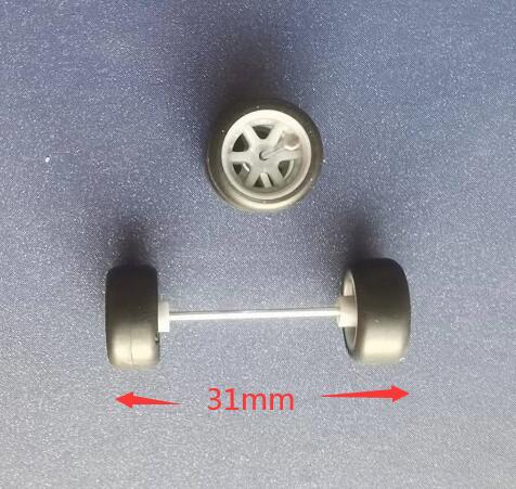 4PCS 1/64 Scale Alloy Car Model 5.2mm/11mm Size Rubber Tires + Wheels + Axles for Modified 1:64 Matchbox/Domeka/HW Model Cars