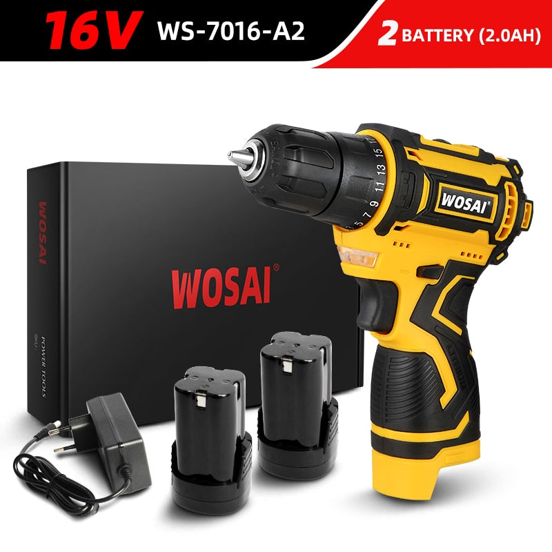 WOSAI 16V MAX Brushless Cordless Drill 32N.m Electric Screwdriver 25+1 Torque Settings 2-Speeds MT-Series Power Tools
