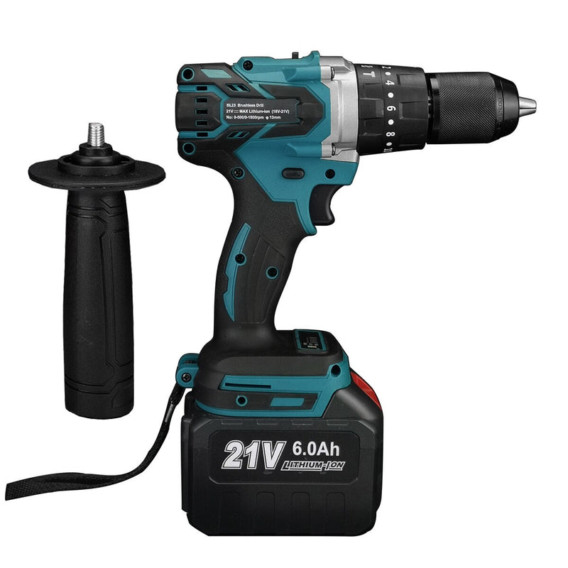21V 13MM Brushless Electric Drill 115N/M 4000mah Battery Cordless Screwdriver With Impact Function Can Drill Ice Power Tools