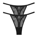2PCS/Set Mesh Transparent Thong Women Panties Underwear Women Seamless G-String Female Underpants Intimates Lingerie S-XL