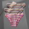 FINETOO 3Pcs/Set Colorful Stripes Panties Women&