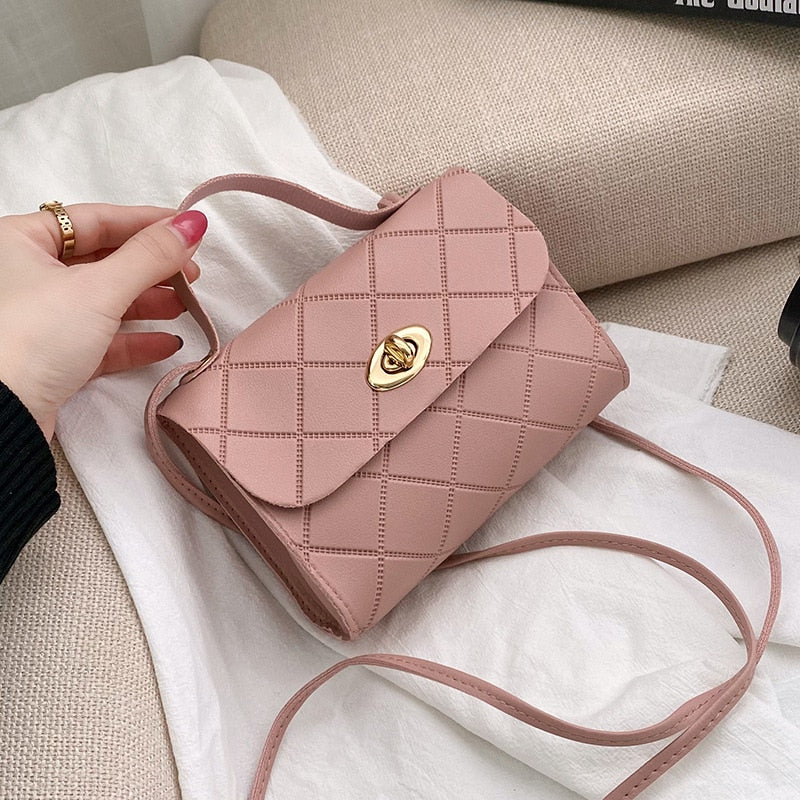 2022 new Lingge fashion embossed hand messenger small square bag handbags  purses and handbags  bags for women