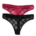 2PCS/Set Lace Sexy G-String Thongs Transparent Women&#39;s panties Low-Waist Female Underpants Mesh Perspective Briefs Lingerie M-XL