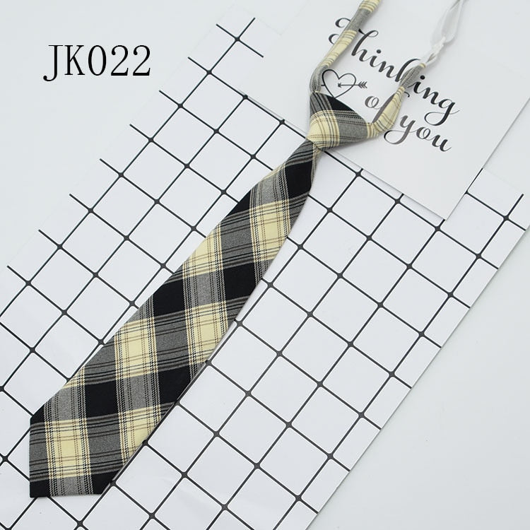 Shirt Necktie Women College Style JK Plaid Uniform  Detachable Collars Removable Ties Apparel Accessories галстук женский