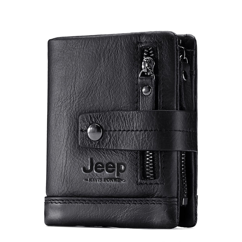 Genuine Leathe Men Wallet RFID Luxury Desig Bifold Short Wallets Male Hasp Vintage Purse Coin Pouch Multi-functional Card Pocket