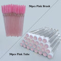 50pcs Reusable Eyelash Brush Tube Eye Lash Brush Eyebrow Brush Resin Drill Replaceable Mascara Wand Brushes Dust-proof