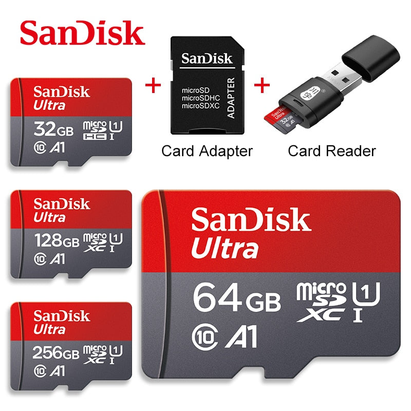 100% SanDisk A1 Memory Cards camera card 16GB 32GB 64GB Micro SDcard 128GB 120MB/s Class 10 UHS-1 Flashcard Microsd TF/SD Card
