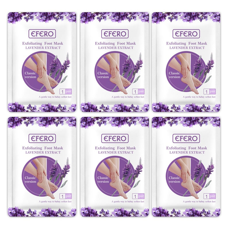 PUTIMI 6packs Exfoliating Foot Mask Feet Peeling Mask Spa Socks Smooth Dead Skin Remover Moisturizing Whitening Foot Mask