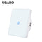 UBARO Eu AC100-240V Tempered Black White Crystal Glass Touch Switch Panel Wall Light Sensor Button 1/2/3 Gang 10A Interruptor