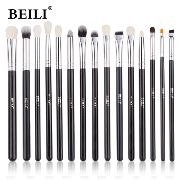 BEILI Black 10-19Pcs Makeup Brushes Natural Hair Eyeshadow Blending Eyeliner Makeup Brush Set Shader Eyebrow brochas maquillaje