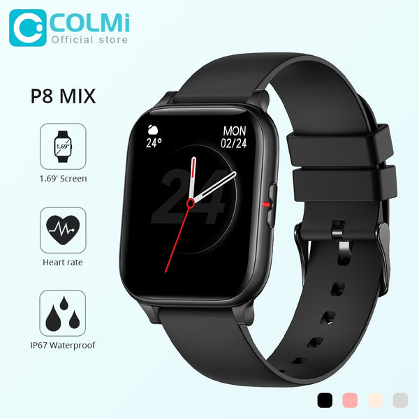 COLMI P8 Mix 1.69 Inch Smart Watch Men Heart Rate Monitor IP67 Waterproof Women Smartwatch Fitness Tracker for iPhone Plus