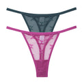 2PCS/Set Mesh Transparent Thong Women Panties Underwear Women Seamless G-String Female Underpants Intimates Lingerie S-XL