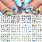 12 Designs Nail Stickers Set Mixed Floral Geometric Nail Art Water Transfer Decals Sliders Flower Leaves Manicures Decoration