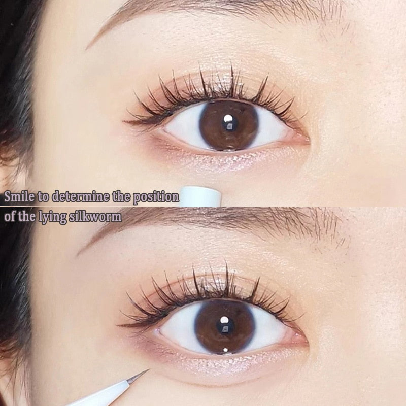 Liquid Eyeliner Lying Silkworm Pen Matte Shadow Long-lasting Waterproof Quick-dry Tea Brown Pen Glitter Eye Makeup Beauty Tools
