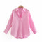 Zevity New Women Simply Candy Color Casual Slim Poplin Shirts Office Ladies Long Sleeve Blouse Roupas Chic Chemise Tops LS9405