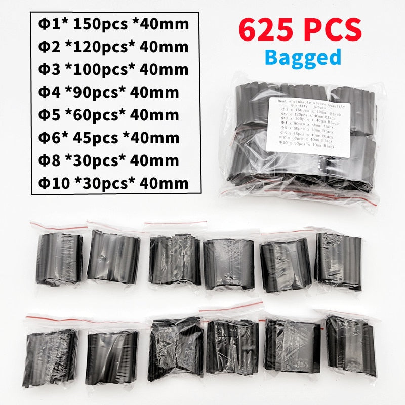 2:1,Heat Shrink Tubing,127/135/164/328/530/625 PCS,Insulated Polyolefin Sheathed,Electronic DIY Kit,Electrical Connection Tubing