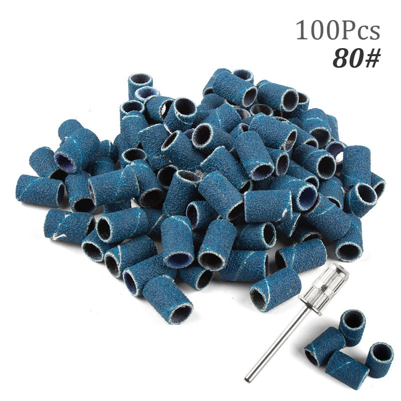 100pcs 80''/120''/180" Nail Art Sanding Bands Gel Polish Remover Tool Accessory for Electric Nail Machine Nail Drill Bits