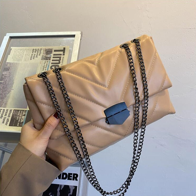 2022 New Casual Chain Crossbody Bags For Women Fashion Simple Shoulder Bag Ladies Designer Handbags PU Leather Messenger Bags
