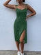Dresses 2022 Sundress Summer Women Causal Polka Dot Sleeveless High Pleated elastic waist V-Neck Beach Dress Vestidos De Verano