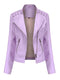 Autumn Winter Pu Faux Leather Jackets Women Long Sleeve Zipper Slim Motor Biker Leather Coat Female Outwear Tops