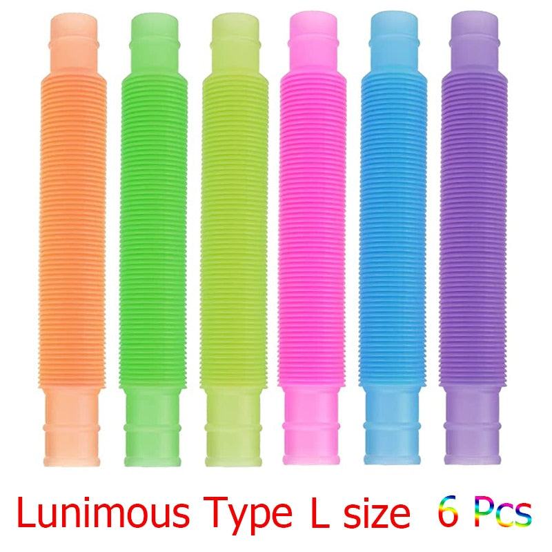 Pop Tube Sensory Toy Fidget Anti Stress Relieve Stretch Bellows Children Multicolor Squeeze Folding Pipe Autism ADHD Anxiety Toy