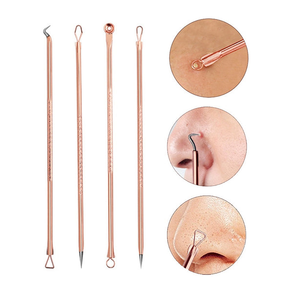 Blackhead Acne Set Beauty Needle Acne Needle Pimple Pin Stainless Steel Four-Piece Set Pimple Needle Acne Removal Tools