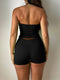 Jacqueline 2022 Drawstring Dress Summer Sets Womens Outfits Sexy One Shoulder Crop Top and Mini Skirts Sets Co-Ord Club Party