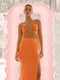 Cryptographic Bandage Cut Out Sexy Halter Neck Top and Skirts Set Gathered Elegant Club 2022 Summer Outfits Split Two Piece Set