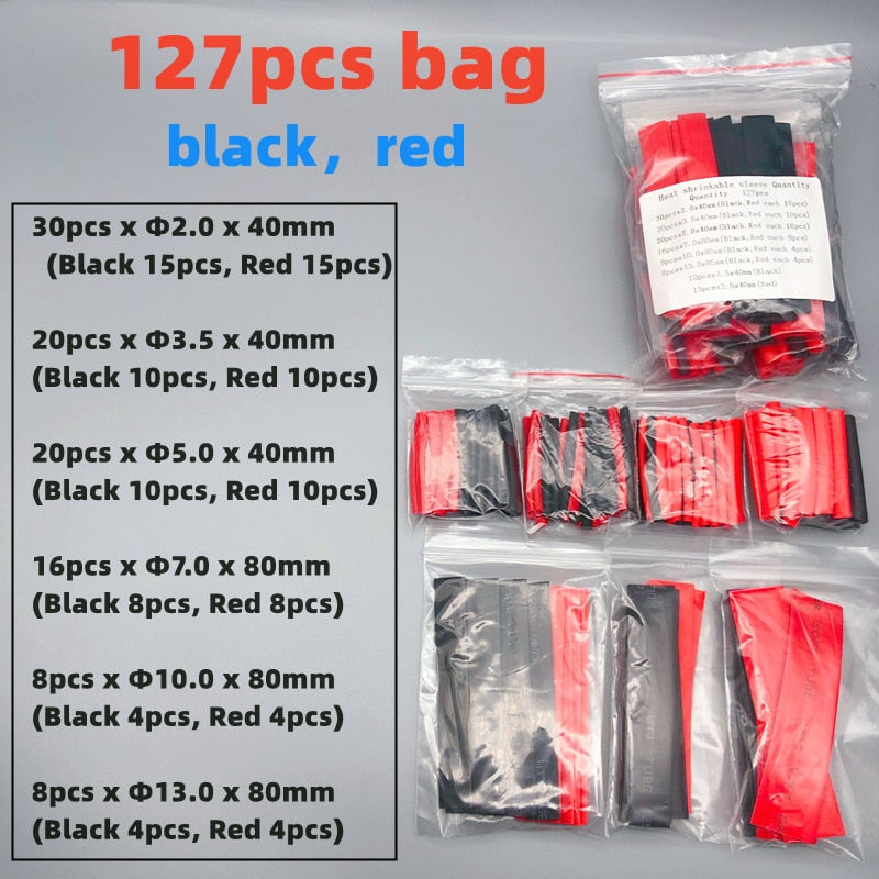 2:1,Heat Shrink Tubing,127/135/164/328/530/625 PCS,Insulated Polyolefin Sheathed,Electronic DIY Kit,Electrical Connection Tubing