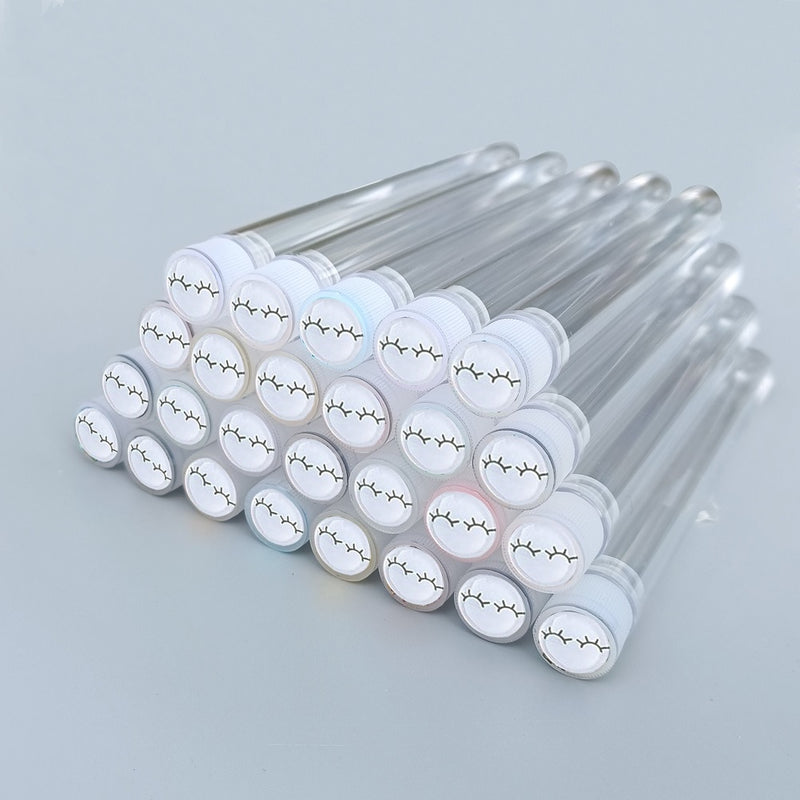 50pcs Reusable Eyelash Brush Tube Eye Lash Brush Eyebrow Brush Resin Drill Replaceable Mascara Wand Brushes Dust-proof