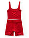 Ribbed Knitted Women 2 Piece Set Gym Crop Tank Top Leggings Set Casual Streetwear Sporty Tracksuit 2021 Summer Active Wear