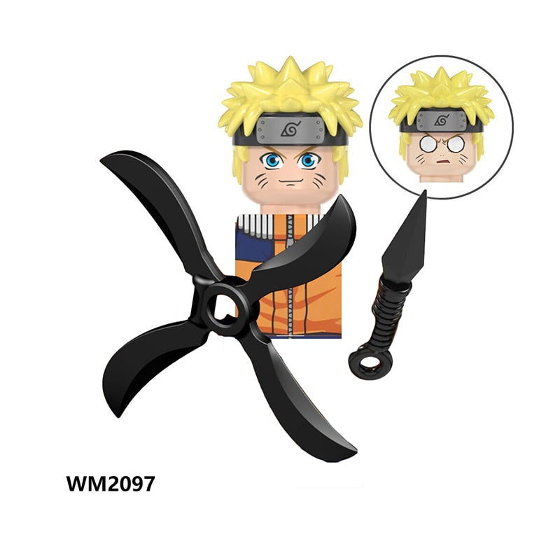 Naruto Sasuke Sakura Kakashi Obito Jiraiya Tsunade anime dolls Mini Action toy Figures cartoon Assemble blocks kid Birthday gift
