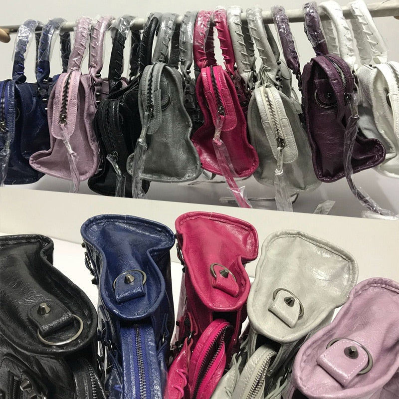 Luxury Purses and Handbags Women Bags Brand Designer Soft Tassel Motorcycle Bag Chic PU Leather Stylish Crossbody Shoulder Bag