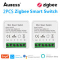 Tuya Zigbee / Wifi MINI Smart Switch 2 Way Control 16A Switch Tuya Smart Home Automation Sensor Works With Alexa Google Home