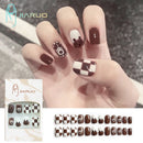 Fake Nails Art Nail Tips Press on False with Designs Set Full Cover Artificial Short Packaging Kiss Display Clear Tipsy Stick