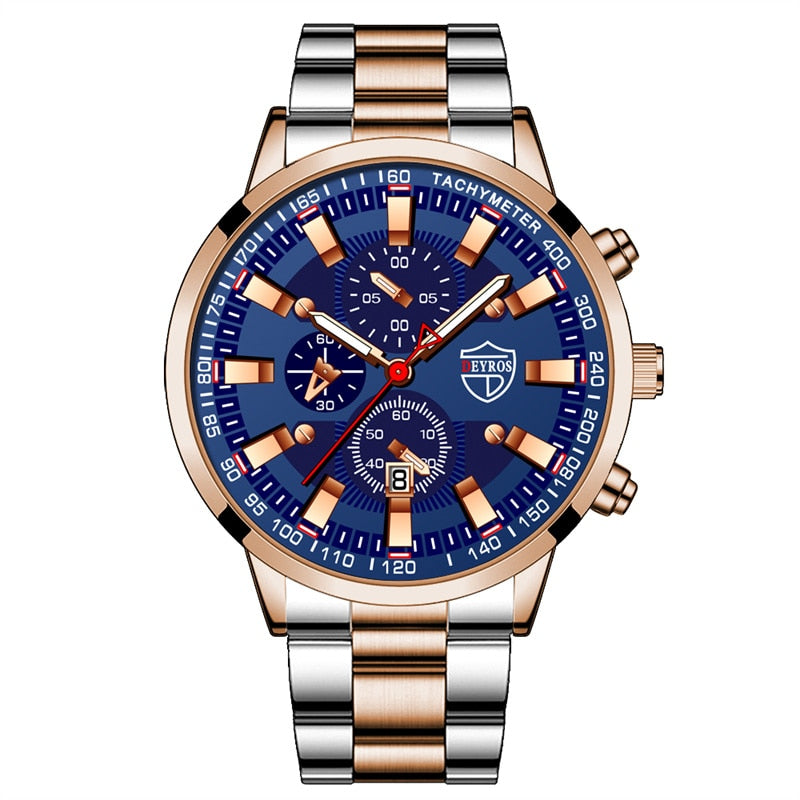 Fashion Mens Sports Watches for Men Business Stainless Steel Quartz Wrist Watch Luxury Man Casual Luminous Clock часы мужские